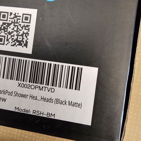 SparkPod 6" Luxury Rainfall Shower Head Black High-Pressure Black Matte - Picture 7 of 8